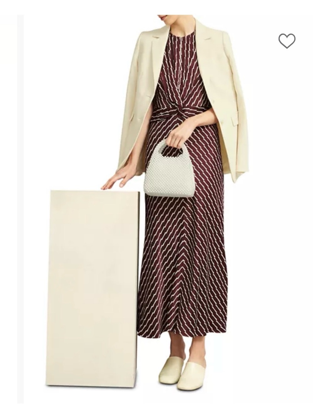 Women’s Burgundy Patterned Twist-Front Maxi Dress